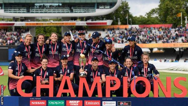 England with the World Cup trophy in 2017