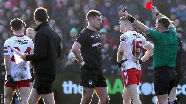 Five players were sent off following a melee in the league game between Armagh and Tyrone in February
