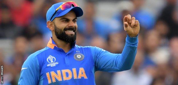 India captain Virat Kohli gestures in the field