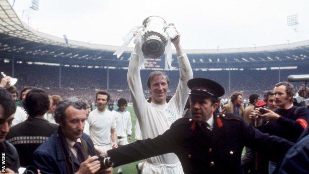 Jack Charlton after the 1972 FA Cup final won by Leeds