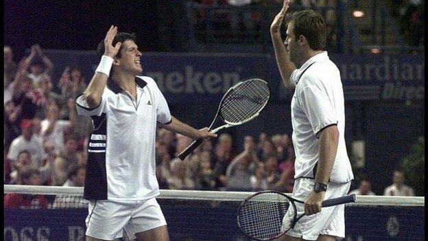 Tim Henman and Greg Rusedski combined to beat Todd Martin and Alex O'Brien in the doubles - but Britain still lost 3-2 to the United States in 1999