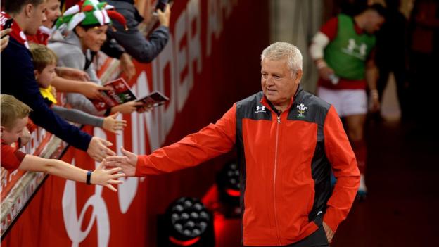 Warren Gatland and young fans