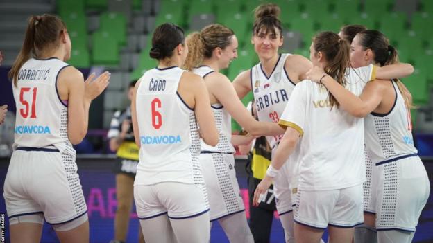 Serbia celebrate victory over Great Britain