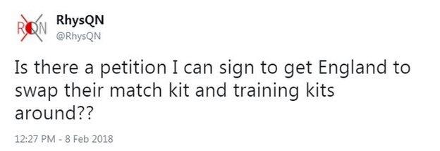 Training kit petition tweet