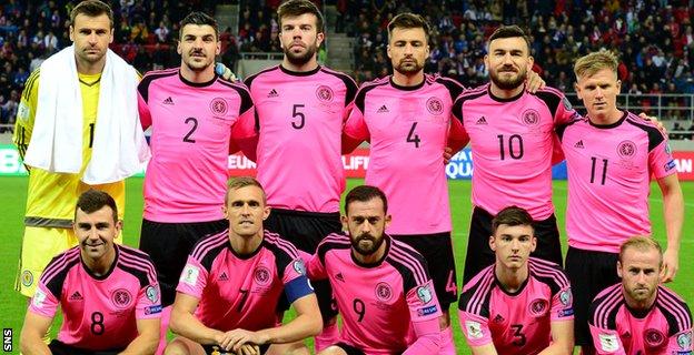 The Scotland team that began against Slovakia in October 2016