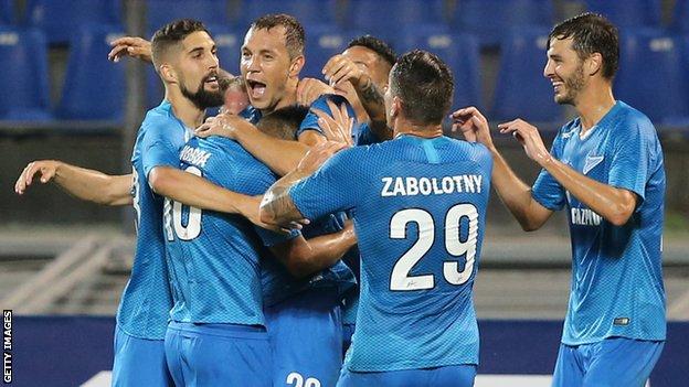 Zenit players celebrate