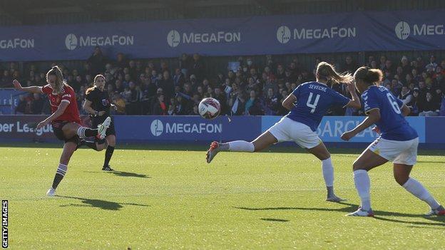 Ella Toone opens the scoring against Everton