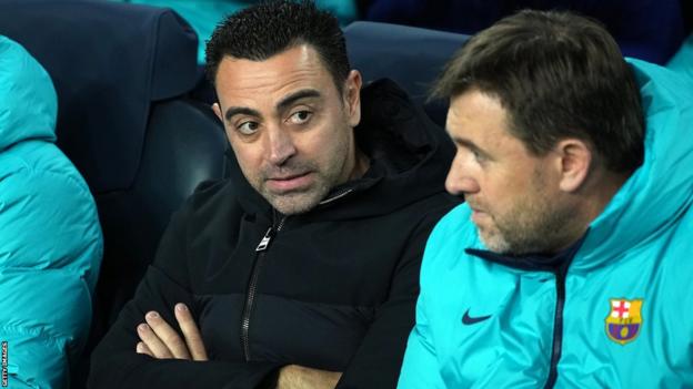 Xavi in the Barcelona dugout