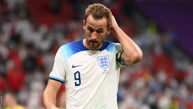 Harry Kane looking frustrated after England's draw with USA