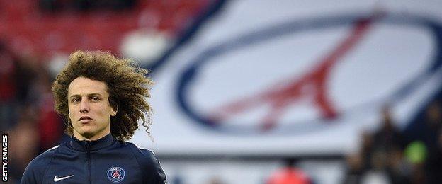 Paris St-Germain defender David Luiz warms up before the home game with Troyes