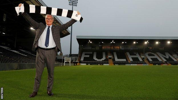 New Fulham manager Claudio Ranieri at Craven Cottage