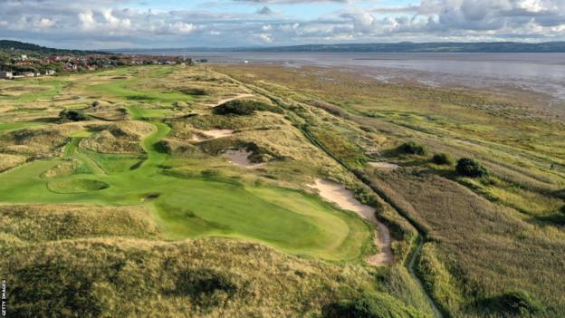 A general view of the par three 11th hole at Royal Liverpool, which will play the 13th