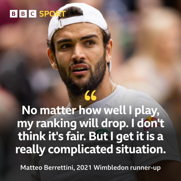 Matteo Berrettini: "It doesn't matter how well I play because my ranking will drop. I don't think it is fair. But I get it is a really complicated situation".