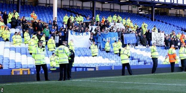 Everton fans after the Bournemouth match