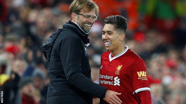 Jurgen Klopp and Roberto Firmino