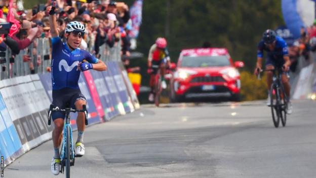 Einer Rubio wins the 13th stage of the Giro d'Italia ahead of Thibaut Pinot and Jefferson Cepeda