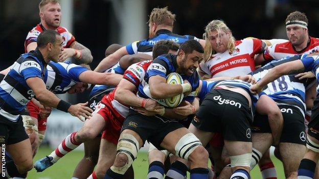 Taulupe Faletau in action for Bath against Gloucester