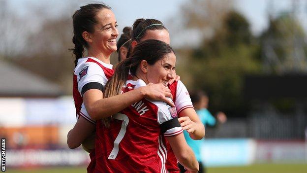 Arsenal Women celebrate a goal