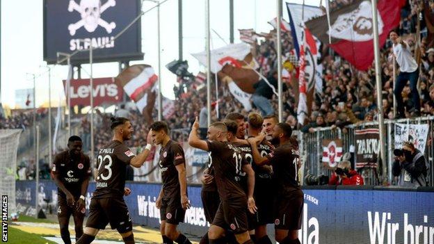 St Pauli celebrate