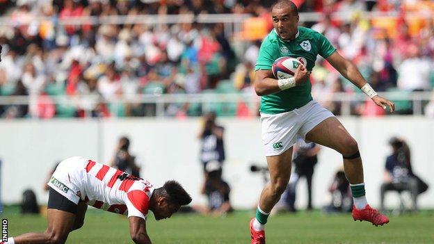 Simon Zebo charges upfield against Japan in June 2017