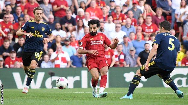 Liverpool 3-1 Arsenal: Mohamed Salah scores twice for Reds - BBC Sport