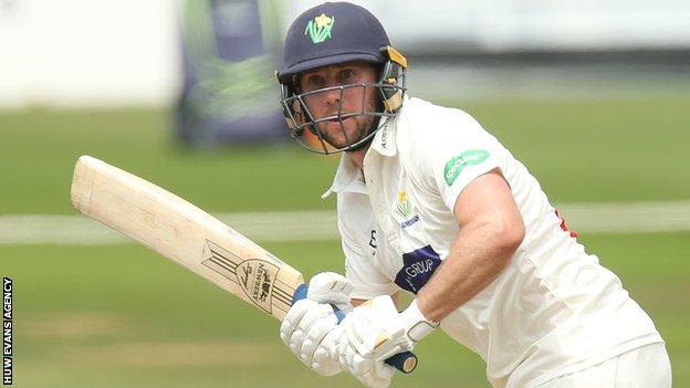 Chris Cooke plays a shot for Glamorgan
