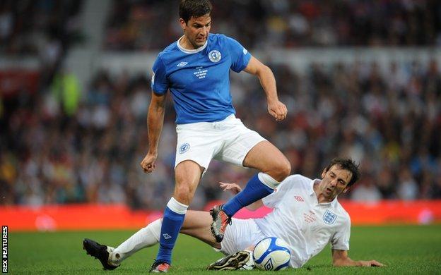 Gethin Jones and Ralph Little at Soccer Aid 2010