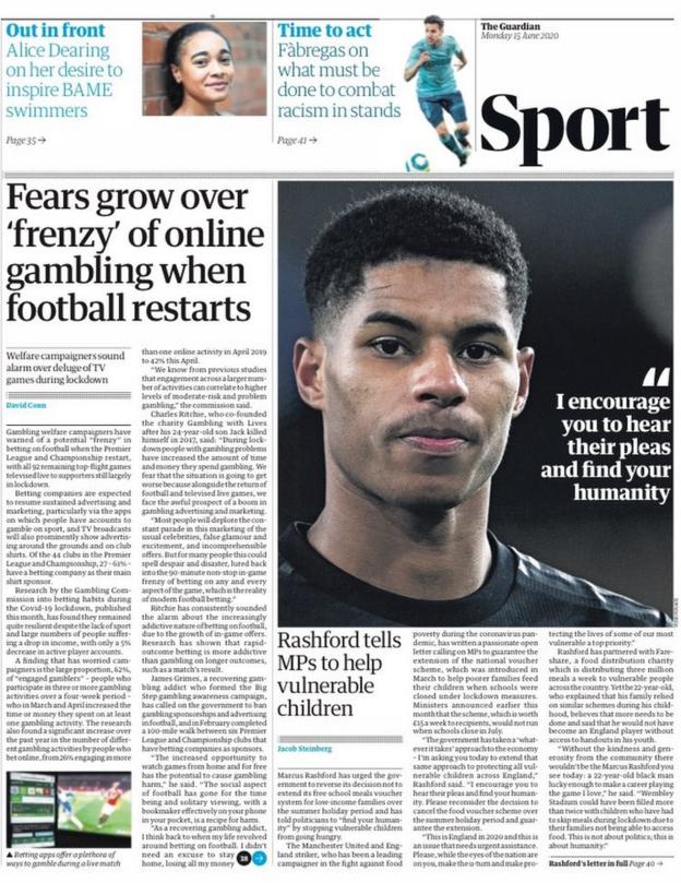 The back page of The Guardian