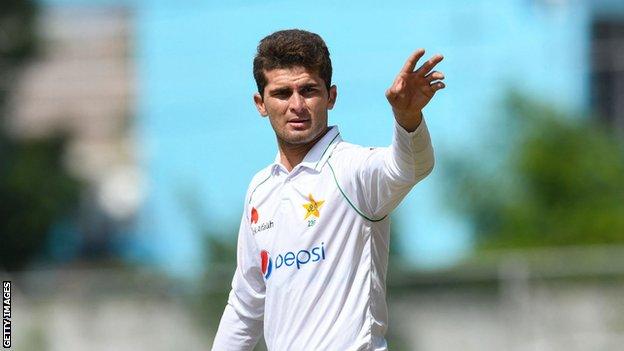 Shaheen Shah Afridi playing for Pakistan against the West Indies