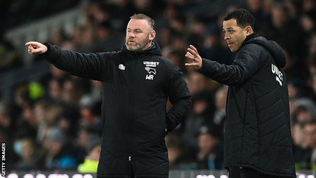 Liam Rosenior (right) became Derby County's assistant manager midway through the 2020-21 season