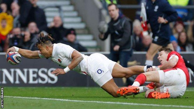 Anthony Watson scored when England beat Wales in the Six Nations in March