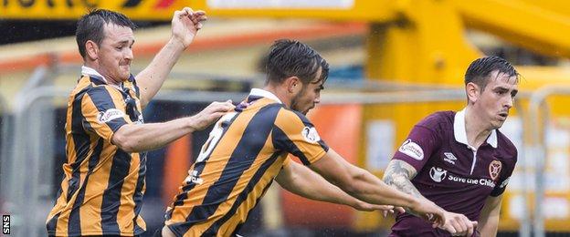 Jamie Walker (right) in action for Hearts against East Fife