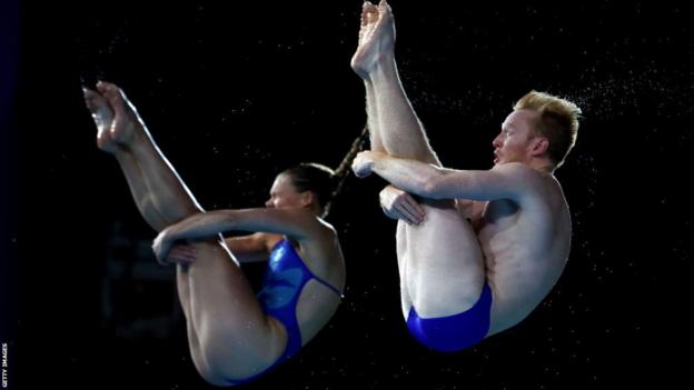 Grace Reid and James Heatly in action at the European Games
