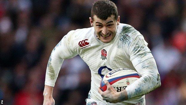 Jonny May on the attack for England