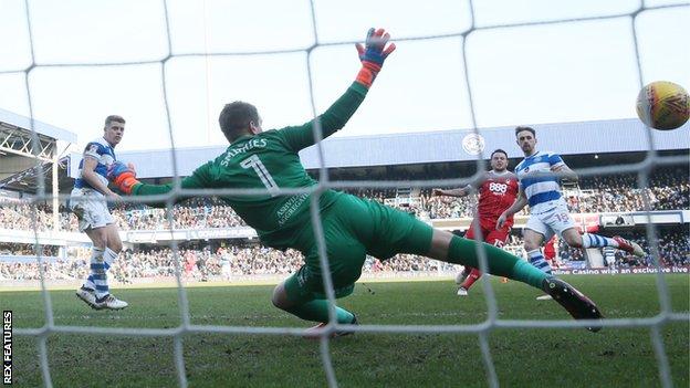 Lee Tomlin scores from Nottingham Forest at QPR