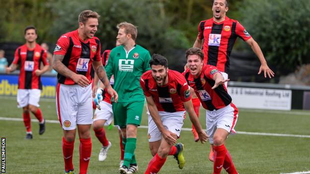 Heybridge Swifts celebrate scoring