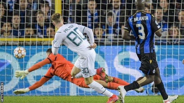 Cole Palmer scores for Manchester City at Club Bruges