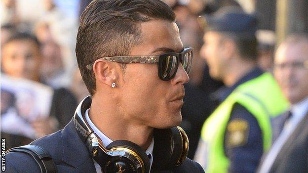 Ronaldo wearing headphones