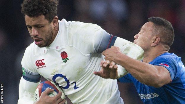Courtney Lawes in England action