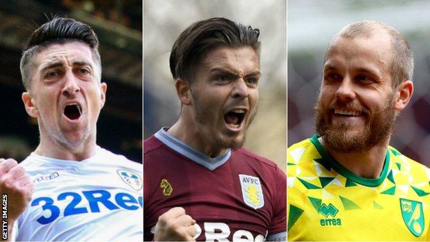 Leeds United's Pablo Hernandez, Aston Villa's Jack Grealish and Norwich City's Teemu Pukki were all named in the PFA Championship team of the year