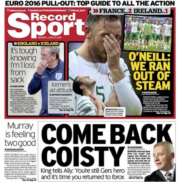 Daily Record back page