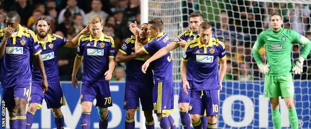 Maribor won at Celtic Park to reach the Champions League group stage
