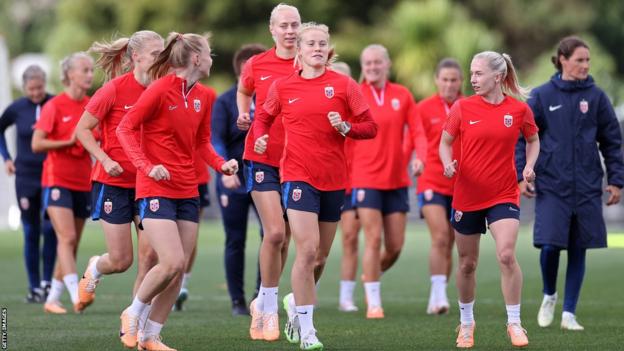 Norway's players train before facing co-hosts New Zealand at the 2023 Women's World Cup