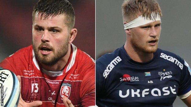Gloucester lock Ed Slater and Sale back row Dan du Preez