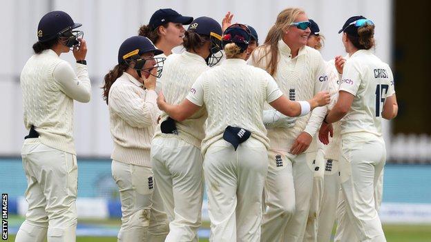 Sophie Ecclestone celebrates a wicket