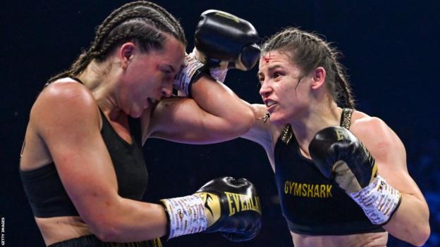 Katie Taylor in action against Chantelle Cameron last weeked
