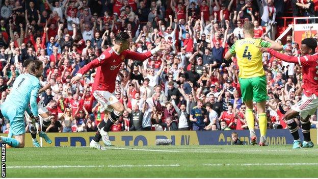 Norwich, UK. 11th Dec, 2021. Cristiano Ronaldo of Manchester United scores  the only goal of the game from the penalty spot during the Premier League  match between Norwich City and Manchester United