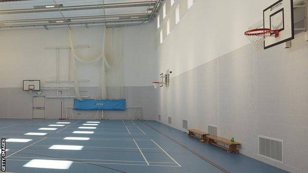 An empty sports hall