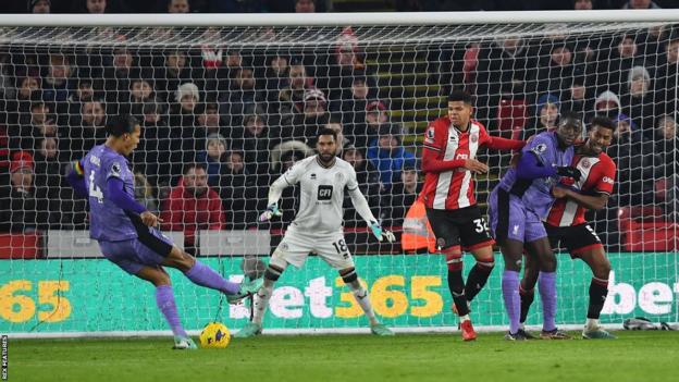 Virgil van Dijk's goal was his first of the season for Liverpool