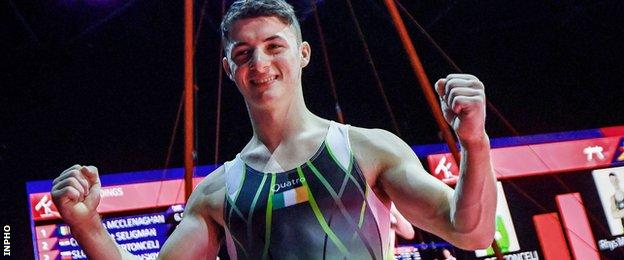 Rhys McClenaghan wins World Cup medal on return from 